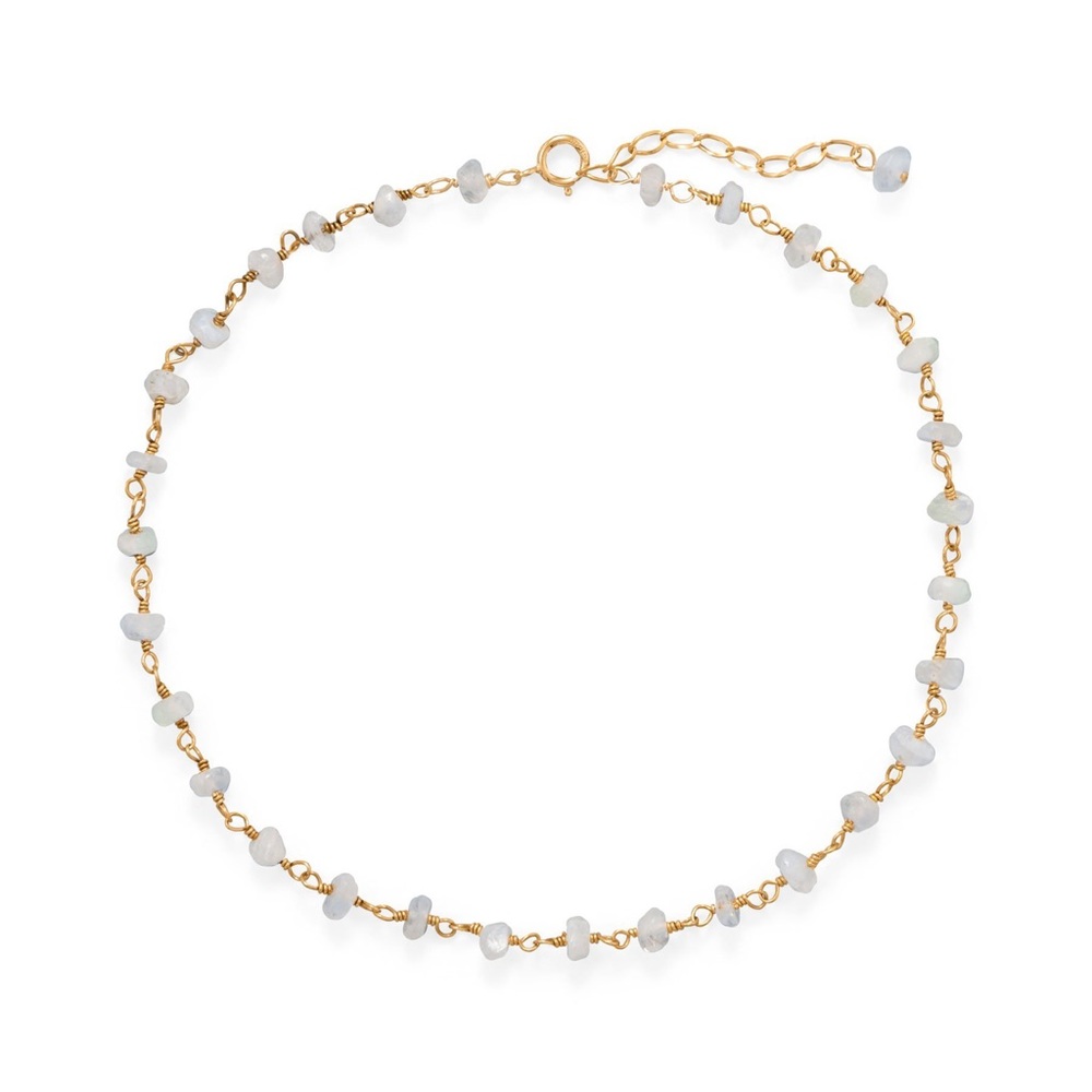 🌜Moonlight Glow! 14 Kt Gold Moonstone Anklet